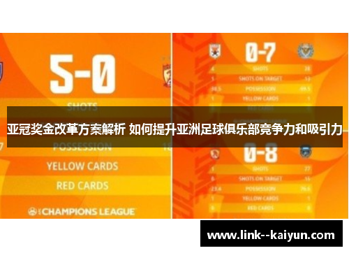 亚冠奖金改革方案解析 如何提升亚洲足球俱乐部竞争力和吸引力 亚冠奖金改革方案解析 如何提升亚洲足球俱乐部竞争力和吸引力